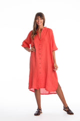 Robe chemise en lin Mei